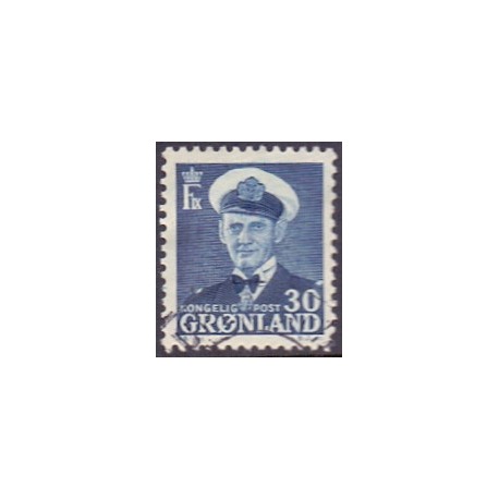 1953. Kong. Fred. IX. 30 Øre blå, stemplet