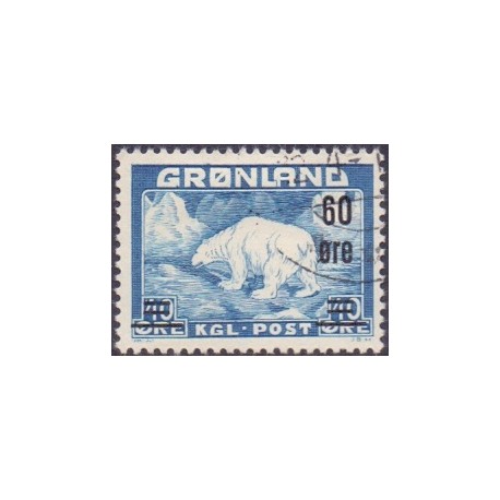 1956. Provisorier 60/40 Øre. AFA nr. 37 stemplet