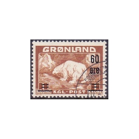 1956. Provisorier 60 Øre/1 kr. AFA nr. 38 stemplet