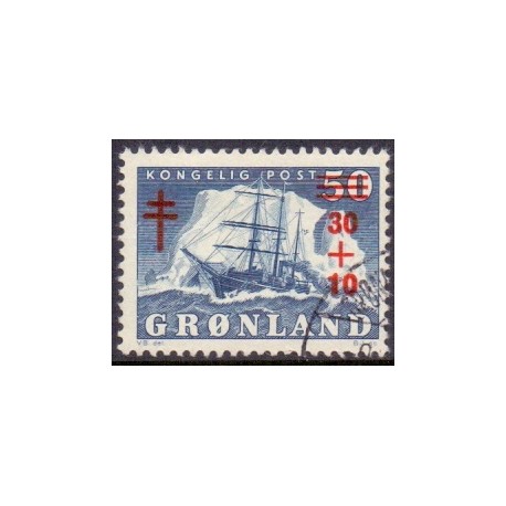 1958. 30+10/50 Øre. Tuberkulosefonden. AFA nr. 40 stemplet