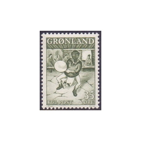 1961. 35 Øre. Trommedanser. AFA nr. 46 postfrisk