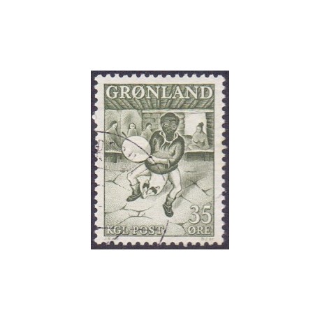 1961. 35 Øre. Trommedanser. AFA nr. 46 stemplet