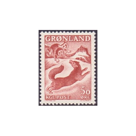 1966. 50 Øre. Drengen og Ræven (Cz. Slania) AFA. nr. 66 postfrisk