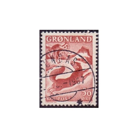 1966. 50 Øre. Drengen og Ræven (Cz. Slania) AFA. nr. 66 stemplet