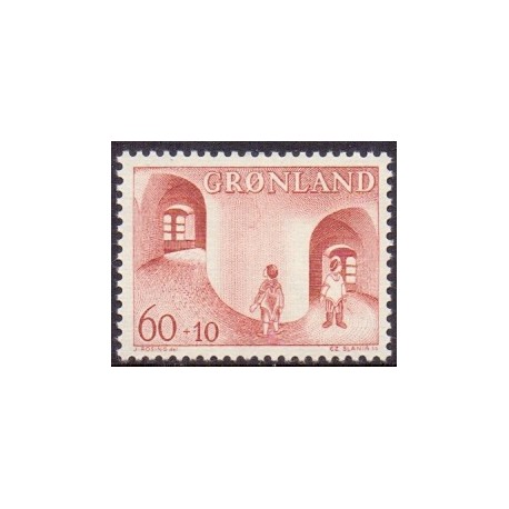 1968. 60+10 Øre. Børnesagen i Grønland (Cz. Slania) AFA. nr. 70 postfrisk