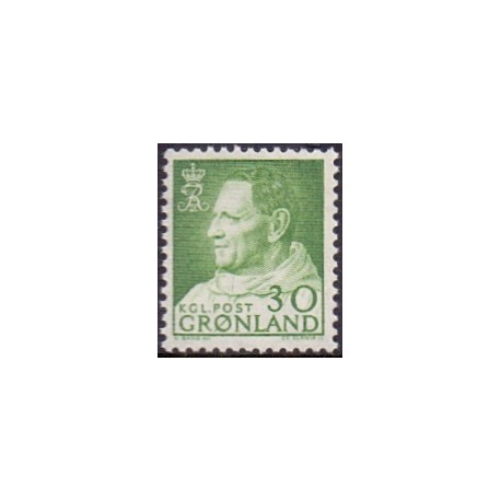 1968. 30 Øre. Kong Fred. IX AFA. nr. 71 postfrisk