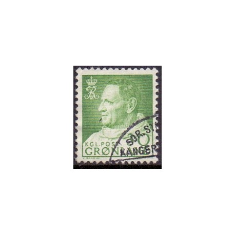 1968. 30 Øre. Kong Fred. IX AFA. nr. 71 stemplet