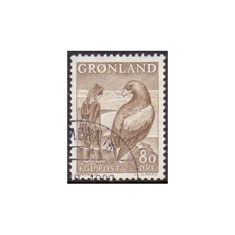 1969. 80 Øre. Pigen og Ørnen (Cz. Slania) AFA. nr. 73 stemplet
