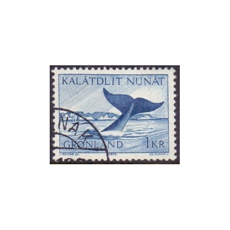 1970. 1 Kr. Grønlandshval (Cz. Slania) AFA. nr. 75 stemplet