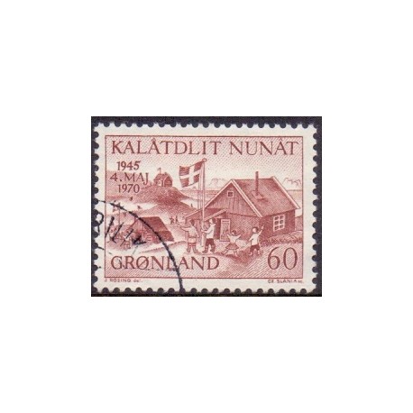 1970. 60 Øre. 25-året for Danmarks besættelse (Cz. Slania) AFA. nr. 76 stemplet