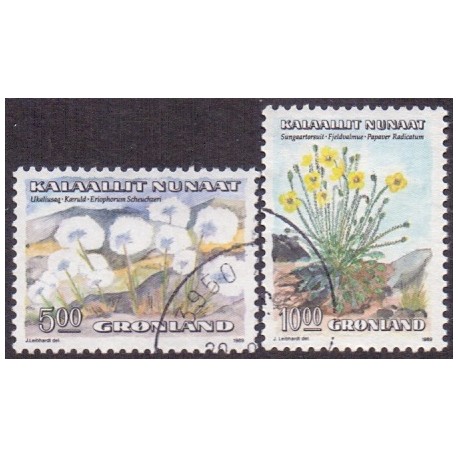 1989. 5 og 10 Kr. Blomster I. AFA nr. 197-8 stemplet