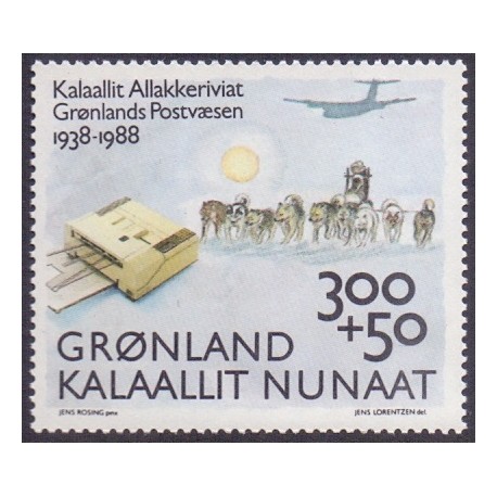 1988. 50 Året fra Grønlands postvæsen. AFA nr. 185 postfrisk