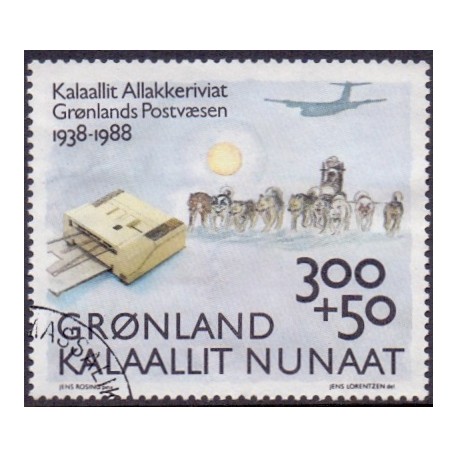 1988. 50 Året fra Grønlands postvæsen. AFA nr. 185 postfrisk