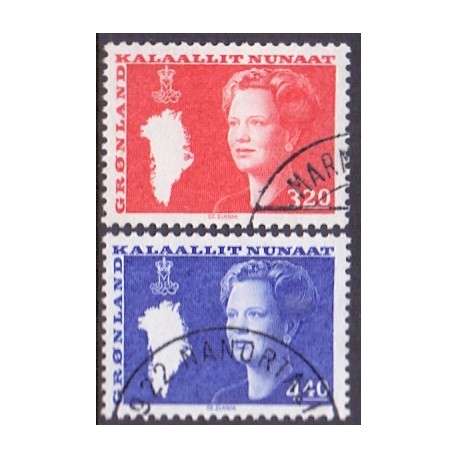 1989. 3,20 og 4,40 Kr. Slupperingsværdier,  AFA nr. 189-90 (Cz. Slania) stemplet