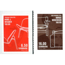 2014. Danske design. Wegner og Mogensen. AFA nr. 1773-74 postfrisk   Stemplet FDC