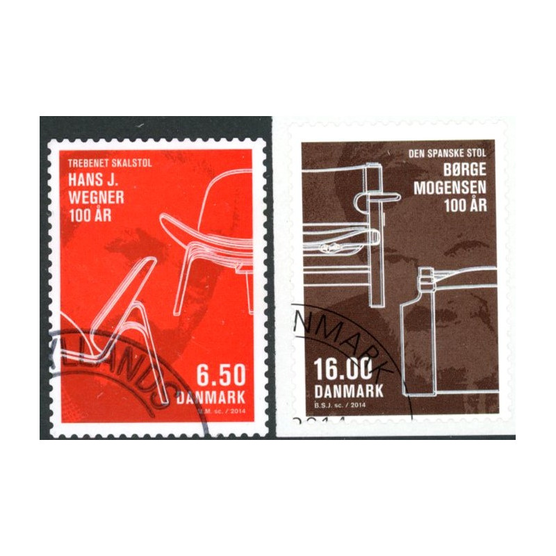 2014. Danske design. Wegner og Mogensen. AFA nr. 1773-74 postfrisk   Stemplet FDC