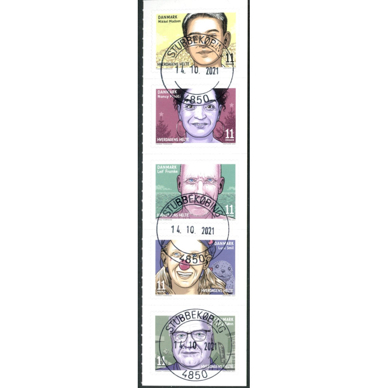 2021. Hverdagens Helte. AFA nr. 2043-47 **       (o) postfrisk    Stemplet FDC