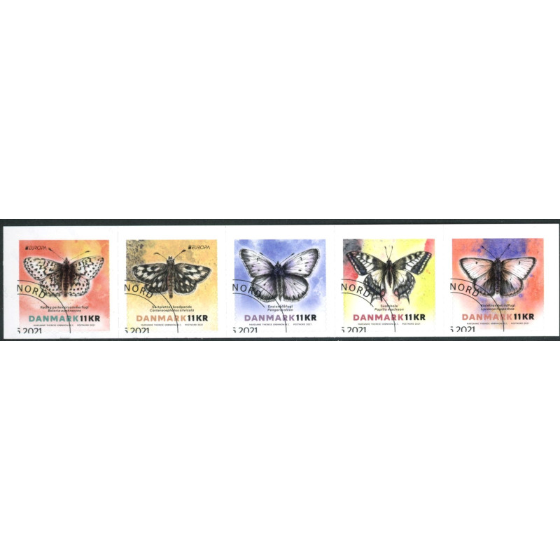 2021. Europa. Sommerfugle. AFA nr. 2035-39 **        (o) postfrisk    Stemplet FDC