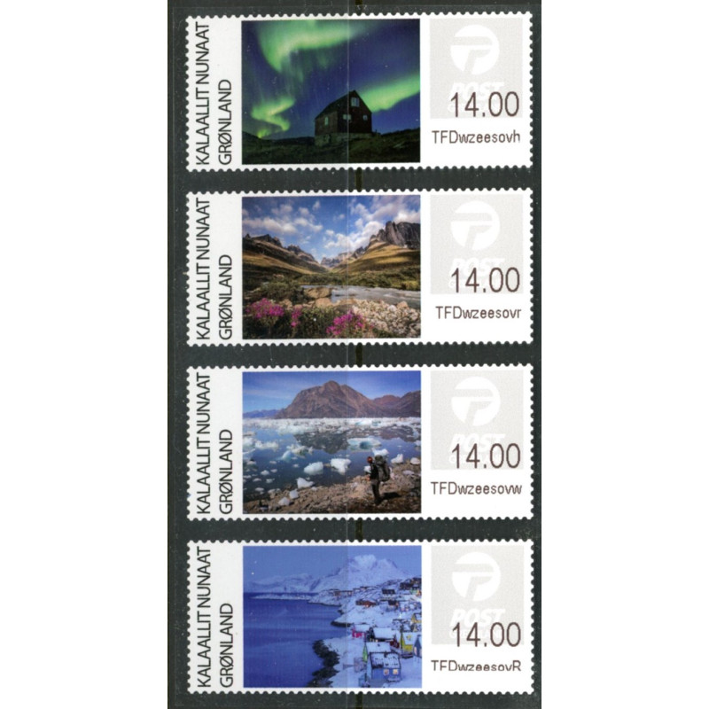 Grønland. 2018. Landskaber IV, komplet sæt AFA nr. GR21-24 **  , stemplet