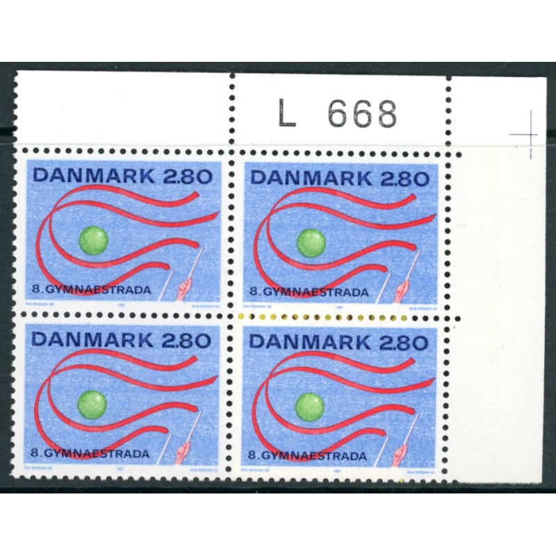 1987. Gymnaestrada. Variant. AFA nr. 885x i 4-blok **  stemplet