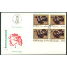 1994. Malerifrimærker. 4-blok på FDC med variant AFA nr. 1081x   postfrisk  Stemplet FDC