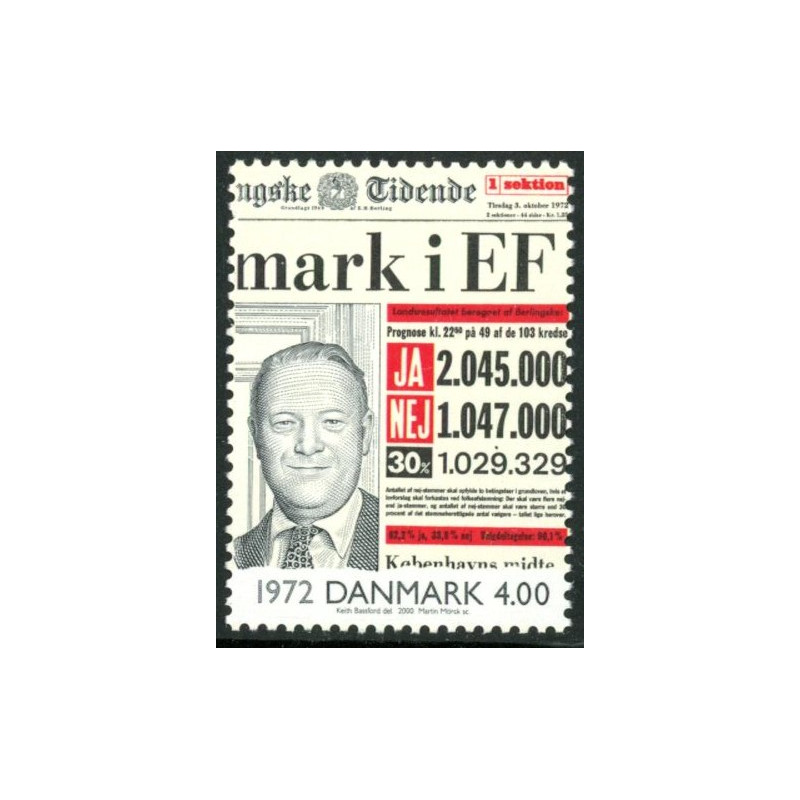 2000. 1900-tallet "Avisforside" med Variant AFA nr 1266x ** postfrisk  Stemplet