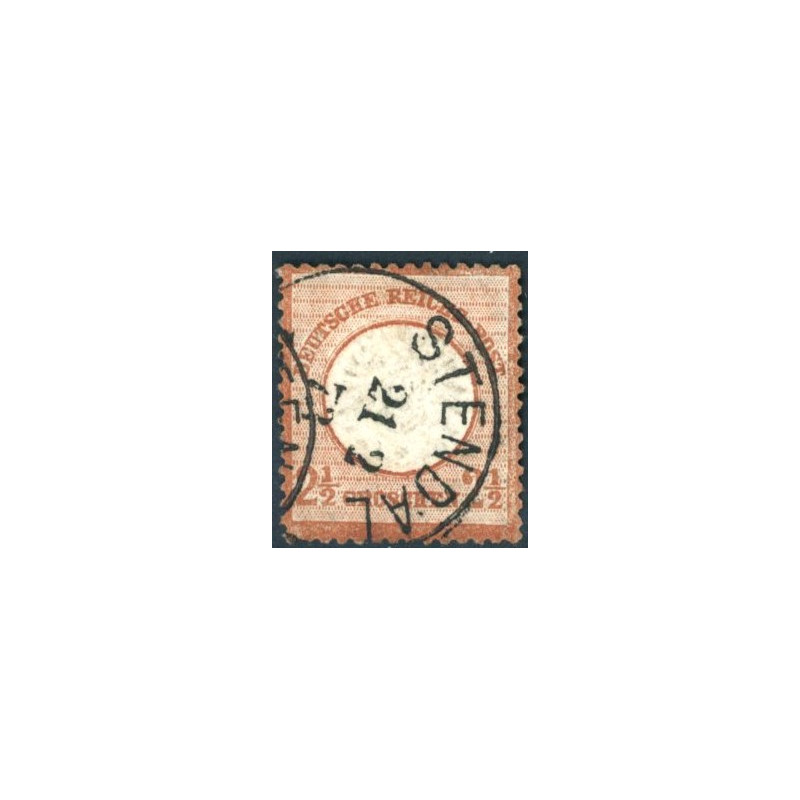 Rige. 1872. Ørn med stort brystskjold, AFA nr. 21 *    **/(o)