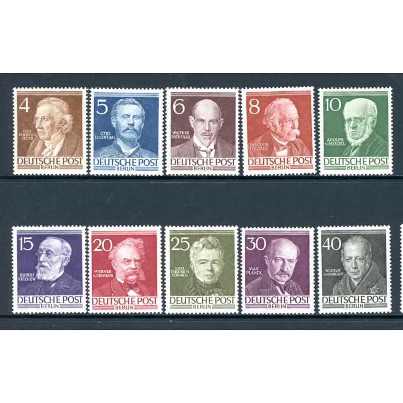 Berlin. 1952.   Berømte Berlinere. AFA nr. 91-100 ** (o)
