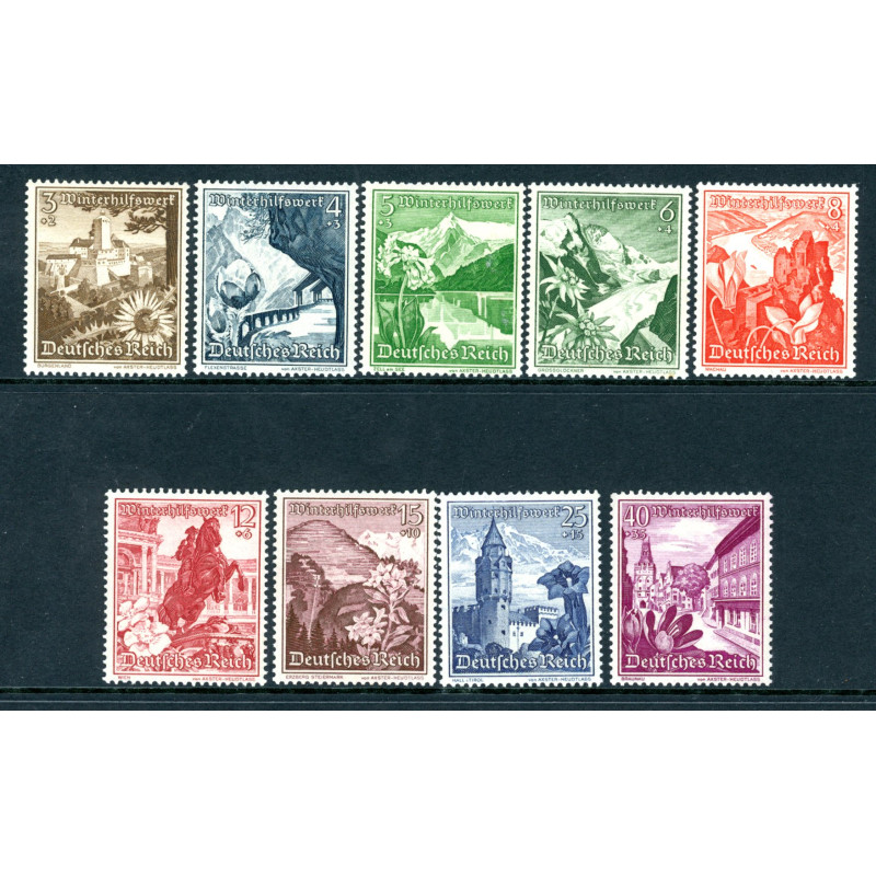 Rige. 1938. Nødhjælp. AFA nr. 672-80 **    stemplet (o)