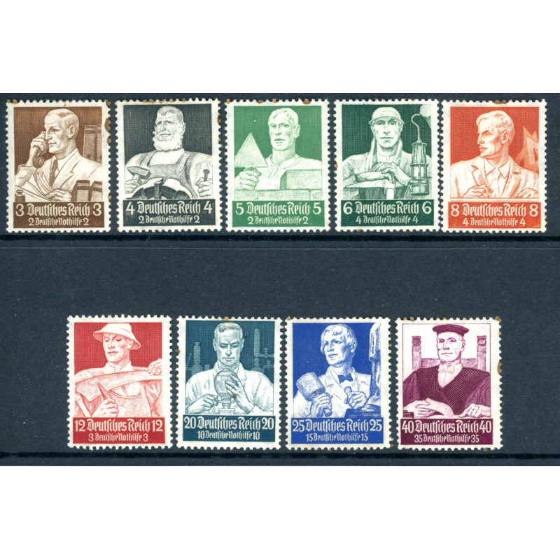Rige. 1934. Nødhjælp. AFA nr. 549-57 **   stemplet (o)