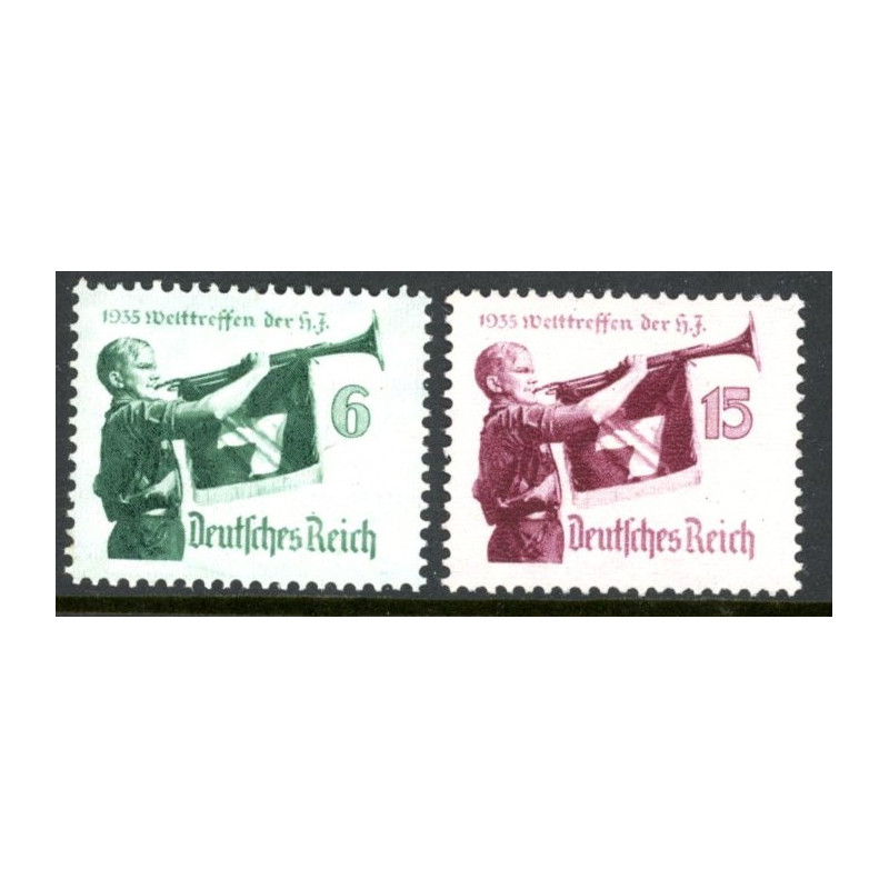 Rige. 1935. Hitlerungdomsforbundet. AFA nr. 579-80 **  stemplet (o)