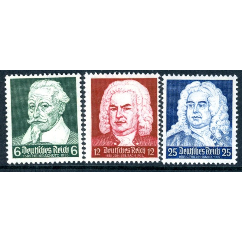 Rige. 1935. Komponister. AFA nr. 568-70 **  stemplet (o)