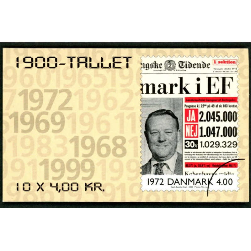 2000. 1900-tallet, Hæfte med varianten, AFA nr 1266x ** postfrisk  Stemplet