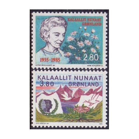 1985. Dr. Ingrid og Inter. Ungdomsår.  AFA nr. 159-60 postfrisk