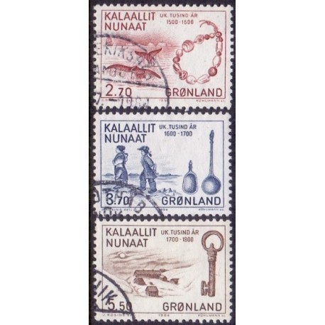 1984. 1000-års serien IV AFA nr. 148-50 postfrisk