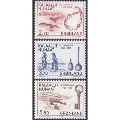 1984. 1000-års serien IV AFA nr. 148-50 postfrisk