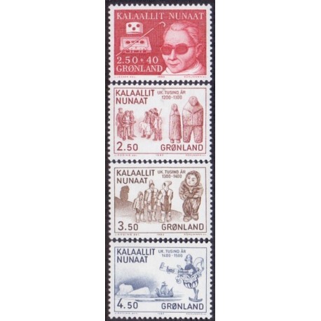 1983. Handicaparbejde samt 1000-års serien III AFA nr. 142-45 postfrisk