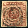 1851. 4 Rbs. Ferslew chokoladebrun, Plade I nr 97. AFA nr. 1