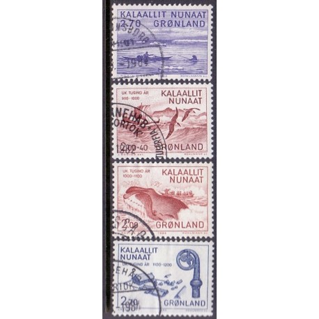 1982. Danielsen, 1000-års serien I og II AFA nr. 136-39 postfrisk