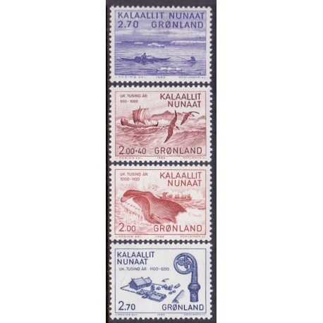 1982. Danielsen, 1000-års serien I og II AFA nr. 136-39 postfrisk