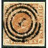 1851 4 Rbs. Thiele, gulbrun, AFA nr. 1 IIIb Attest CAM