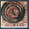 1851 4 Rbs. Thiele, rødbrun, (ikke pladet)