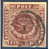 1851 4 Rbs. Thiele, rødbrun, (ikke pladet)
