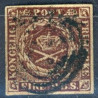 1851 4 Rbs.Thiele IIa sortbrun. (ikke pladet)
