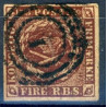 1851, 4 Rbs. Thiele IIb mørk rødbrun (ikke pladet)
