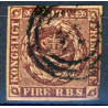 1851, 4 Rbs. Thiele IIb mørk rødbrun (ikke pladet)