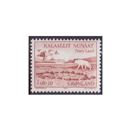 1981. 1,60 +20 Øre. Perry Land Ekspeditionen (Cz. Slania) AFA nr. 130 postfrisk