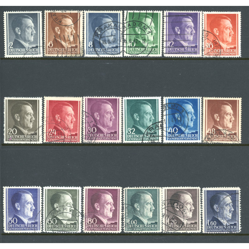 Generalgouvernement. 1941. Definitiv udgave, AFA nr. 71-88 (o)                     (o)