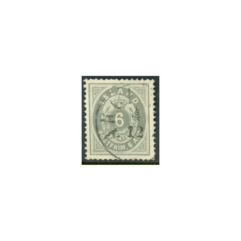 Island. 1875-76.  6 Aur AFA nr. 7 **postfrisk st. stemplet FDC