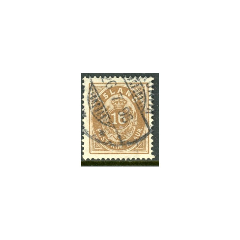 Island. 1875-76.  16 Aur AFA nr. 9 **  postfrisk st. stemplet FDC
